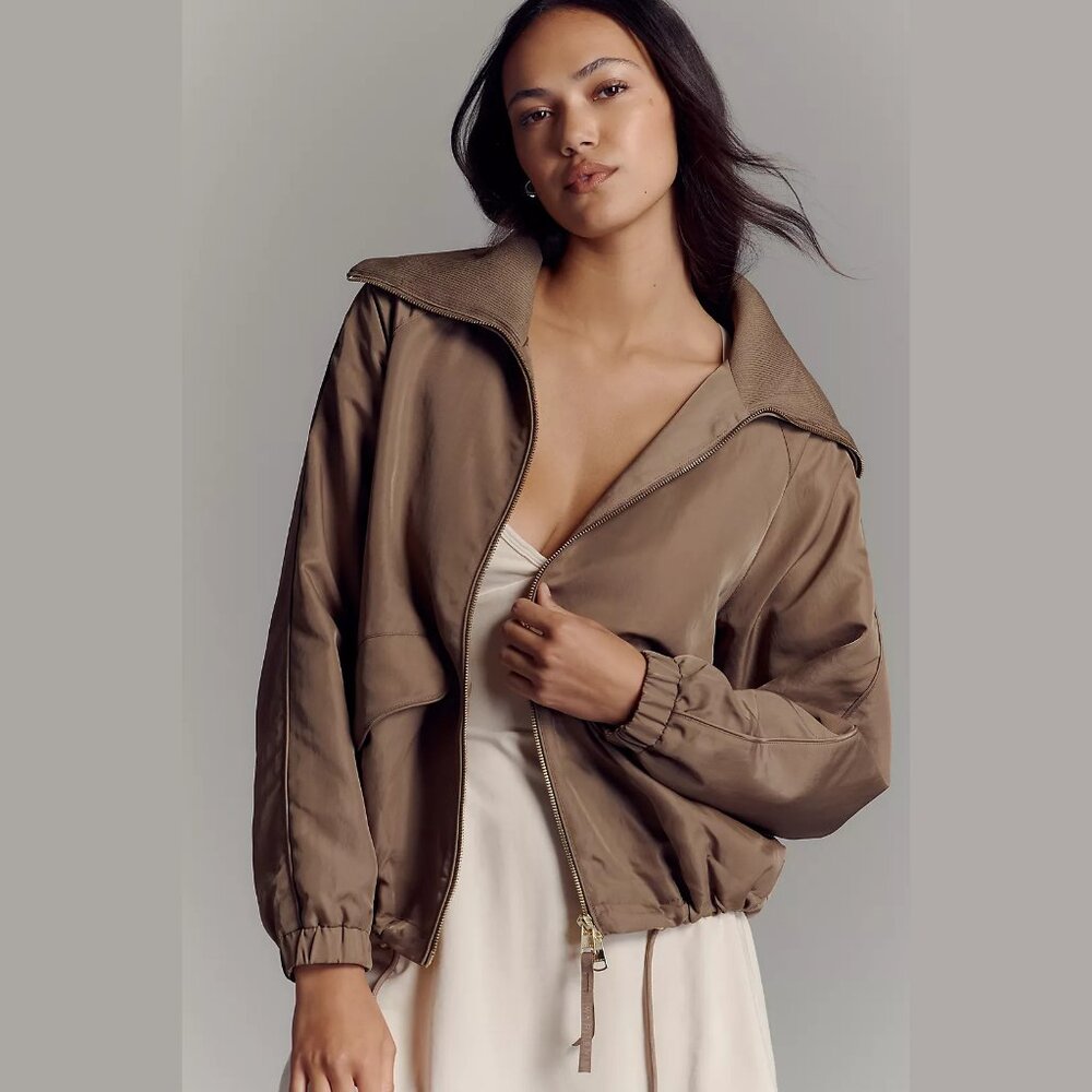NEW Varley - Size L Women's Morven Blouson Jacket - Taupe